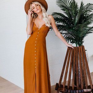 VICI Dream Come True Slip Maxi Dress - Honey